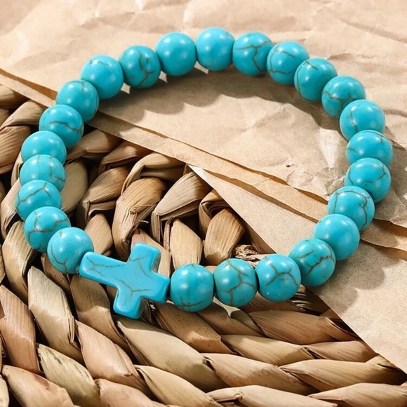 Jewelry - Faux Turquoise Cross Bracelet